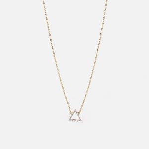 TRIANGLE NECKLACE IN YELLOW GOLD WITH DIAMONDS