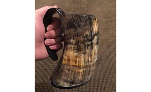 Natural Skin Drinking Horn Mug Tankard