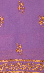 Hand Embroidered Mauve Pashmina Lucknow Chikankari Woolen Stole