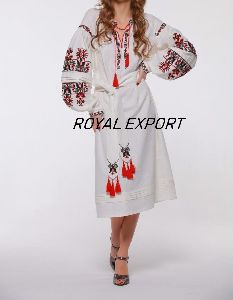 exotic Ukrainian Puff Sleeve Dress