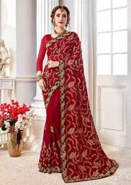 Casual Wear Embroidery Sarees