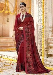 Georgette Embroidery Border Work Casual Wear Sarees