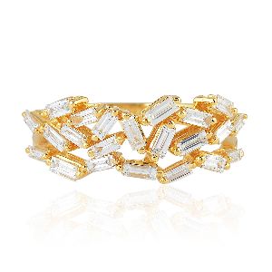 baguette gold designer ring