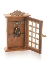 Wooden Handicraft Wall Key Box With Hook