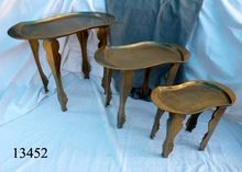 Aluminium Brass Antique Tray Table Set of 3