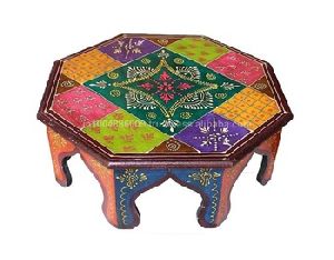 Beautiful Indian Handmade Decorative Meenakari Designer Wooden Chowki