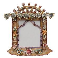Antique Wooden crafted photo frame peocock Shape