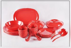 Red Melamine Plastic Dinner Sets