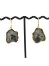 Natural Black Geode Druzy Earring 24k Gold Plated Earring Jewelry