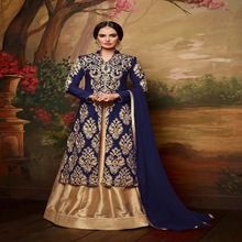 4 Silk Blue Color Embroidered Lehanga