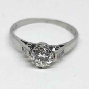cut white moissanite wedding engagement ring