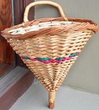 Hanging wicker flower baskets