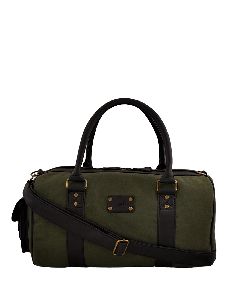 Green Synthetic Leather Duffle Bags