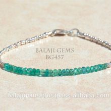 Natural Emerald Gemstone Beads Bracelets