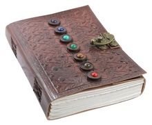 Seven Stone Leather Embossed blank note book Journal