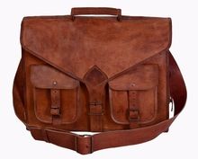 Leather Messenger Bag Laptop Bag Briefcase for Men and