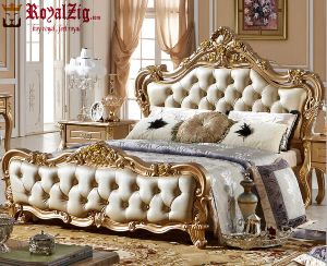 Designer Bed Hand Carved Throne
