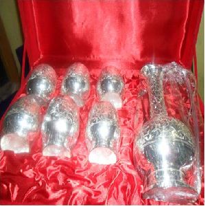 silver plated glass set