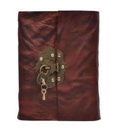 Antique Bound Daily Notepad Antique Brass Lock Leather Journal