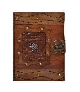 Genuine Handmade Pendant Elephant Nonrefillable Leather Journal