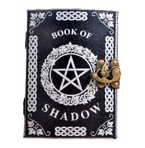 Handmade Genuine Antique Book Of Shadow Pentagram Leather Journal