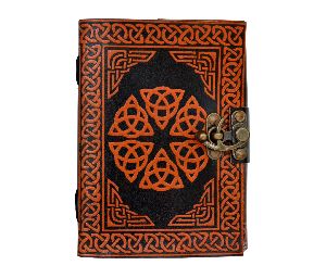 Leather Journal Celtic Design Shadow Note Book Travel Journal