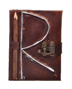 New Genuine Handmade Leather Journal Antique R shape Journal Notebook