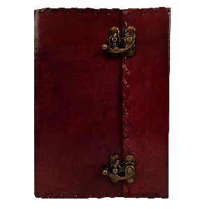 Side Staching with Two Lock Vintage Handmade Leather Journal Diary Sketchbook