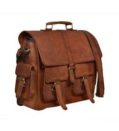 Classic Goat Leather Messenger briefcase Bag