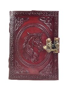 Horse Embossed Blank Paper Leather Journal Diary
