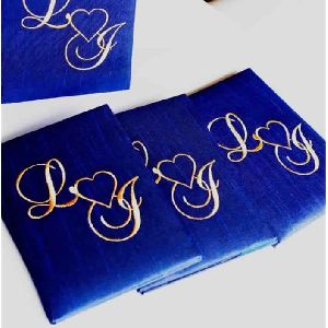 Royal Blue Velvet Hardcover Invitation Folio With Acrylic Monogram