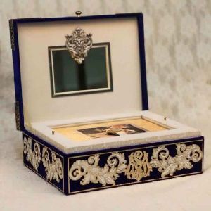 Luxurious Blue Wedding Invitation Box