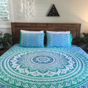 cotton double size bed cover mandala design Multi color Print