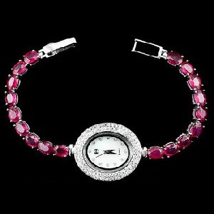 gemstone tennis watch bracelet