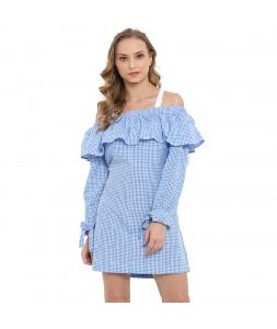 BLUE CHECKERED DRESS