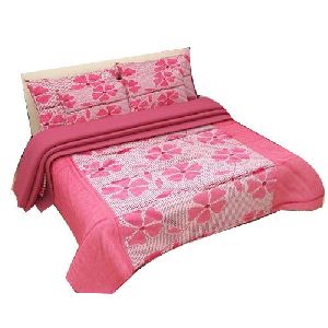 3D Flower Print Micro Fiber Double Bed Sheet