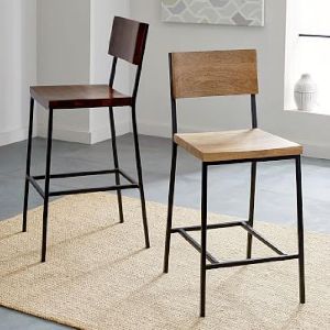 Modern Iron Base Wooden Living Room Chair single set