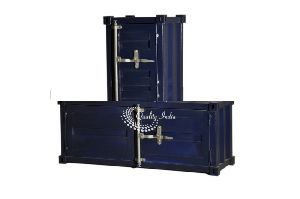 Black Metallic Container Style Cabinet