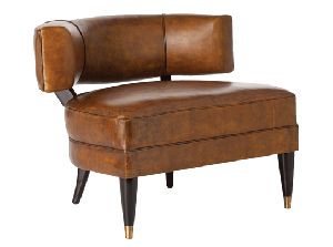 Leather Stuffed Solid Wood Chair