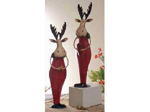 Metallic Standing Reindeer Figurine