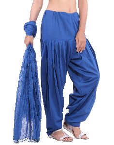 Jaipur Kurti Pure Cotton Royal Blue Patiala Salwar and Dupatta Set