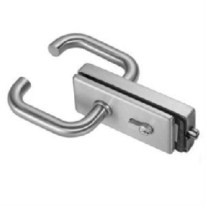 Square Glass door Lock with Magnetic Strike Plate