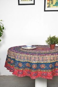 MEDALLION MULTICOLOR ROUND TABLE COVER