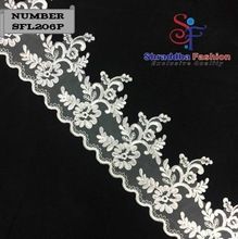 black color embroidery polyester lace trim