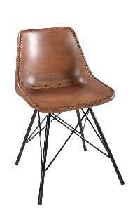 Upholstery Giron Iron & Leather Dining Chair