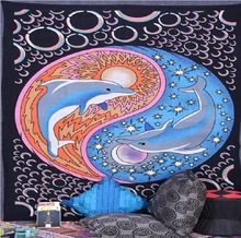 Gypsy wall decor art fish design beach throw tapestry