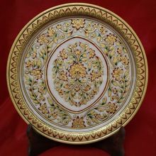 Marble Handmade Gold Painting Handicraft Plate
