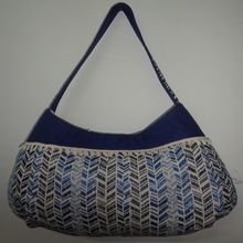 Jacquard With Canvas And Tussle Lace Bag