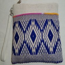 Jacquard With Jute And Pom Pom Lace Pouch