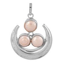 Casting moon shaped Pearl pendant